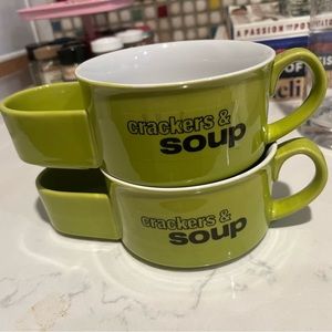 Two vintage soup and crackers bowls